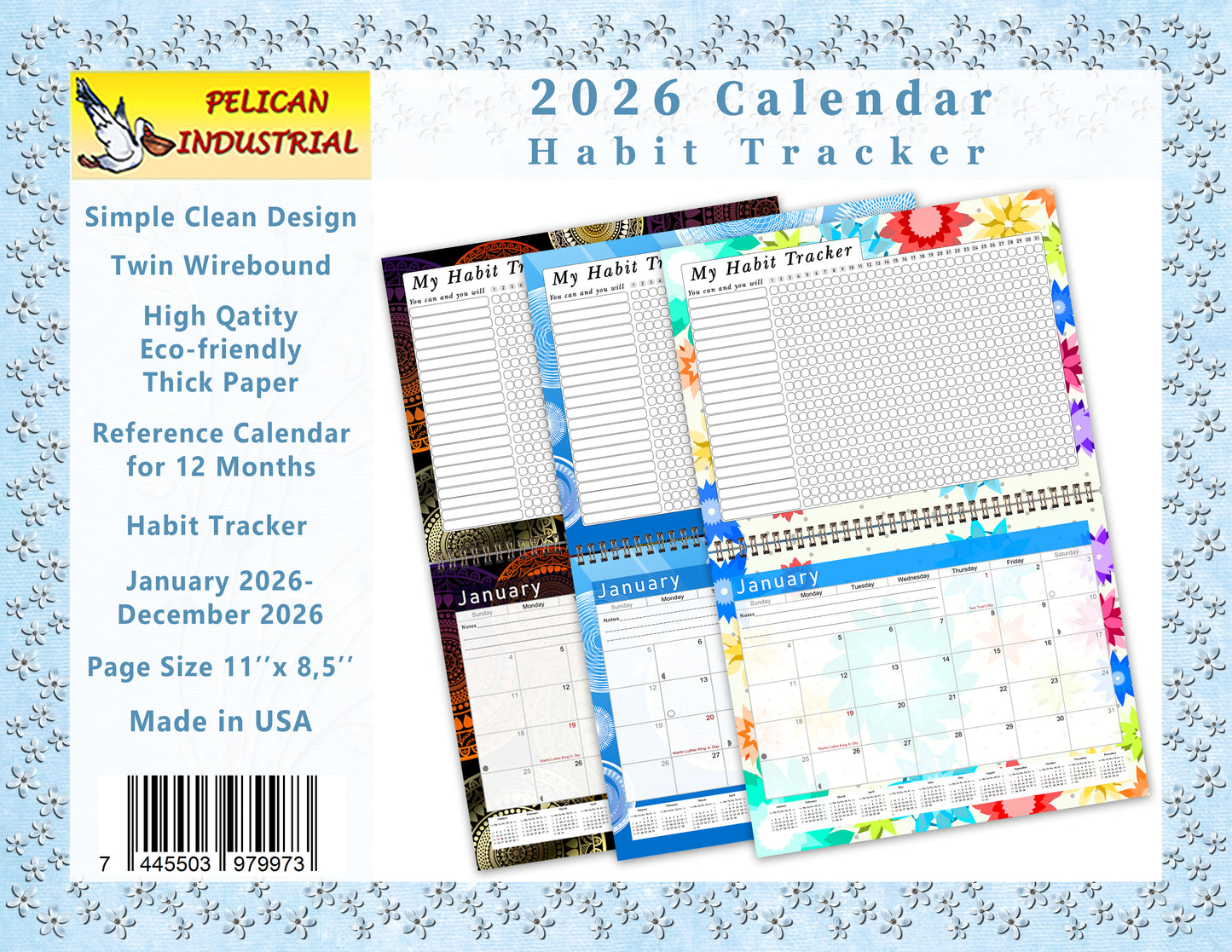 2026 Monthly Desktop/Wall Calendar/Planner - Habit Tracker - (Edition #18)