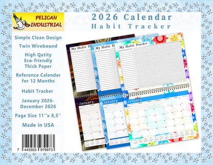 2026 Monthly Desktop/Wall Calendar/Planner - Habit Tracker - (Edition #18)