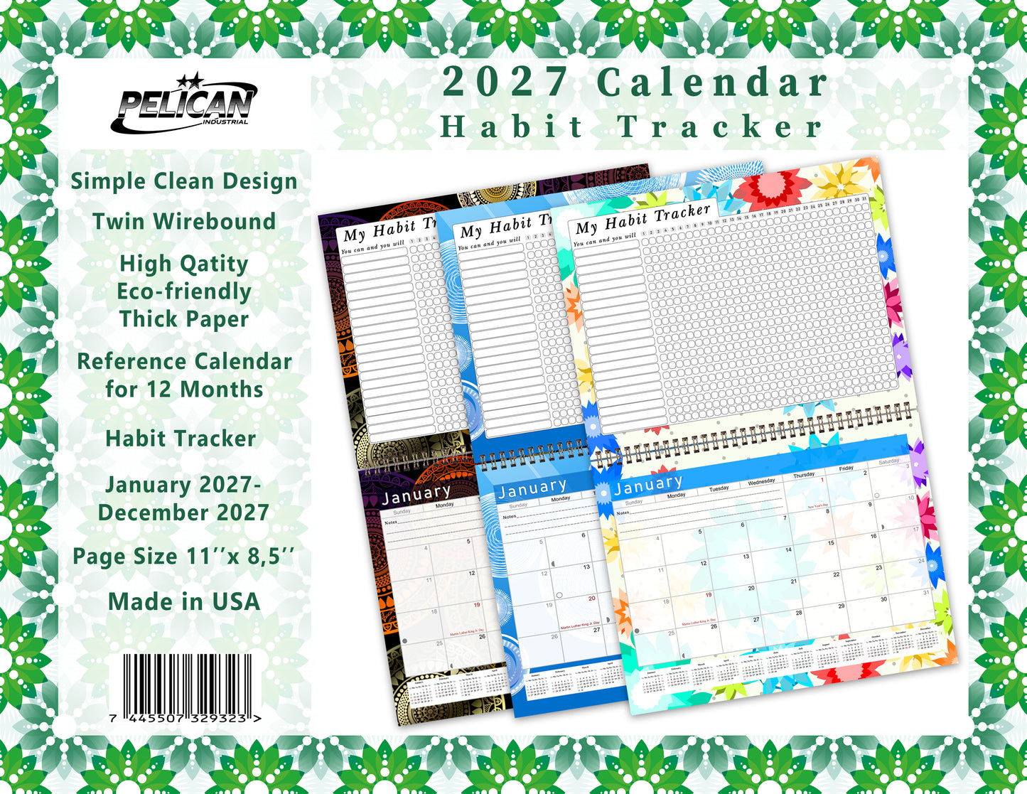2027 Monthly Desktop/Wall Calendar/Planner - Habit Tracker - (Edition #16)