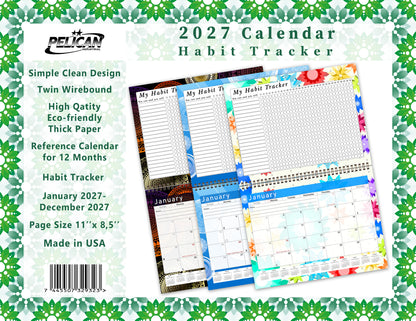 2027 Monthly Desktop/Wall Calendar/Planner - Habit Tracker - (Edition #16)