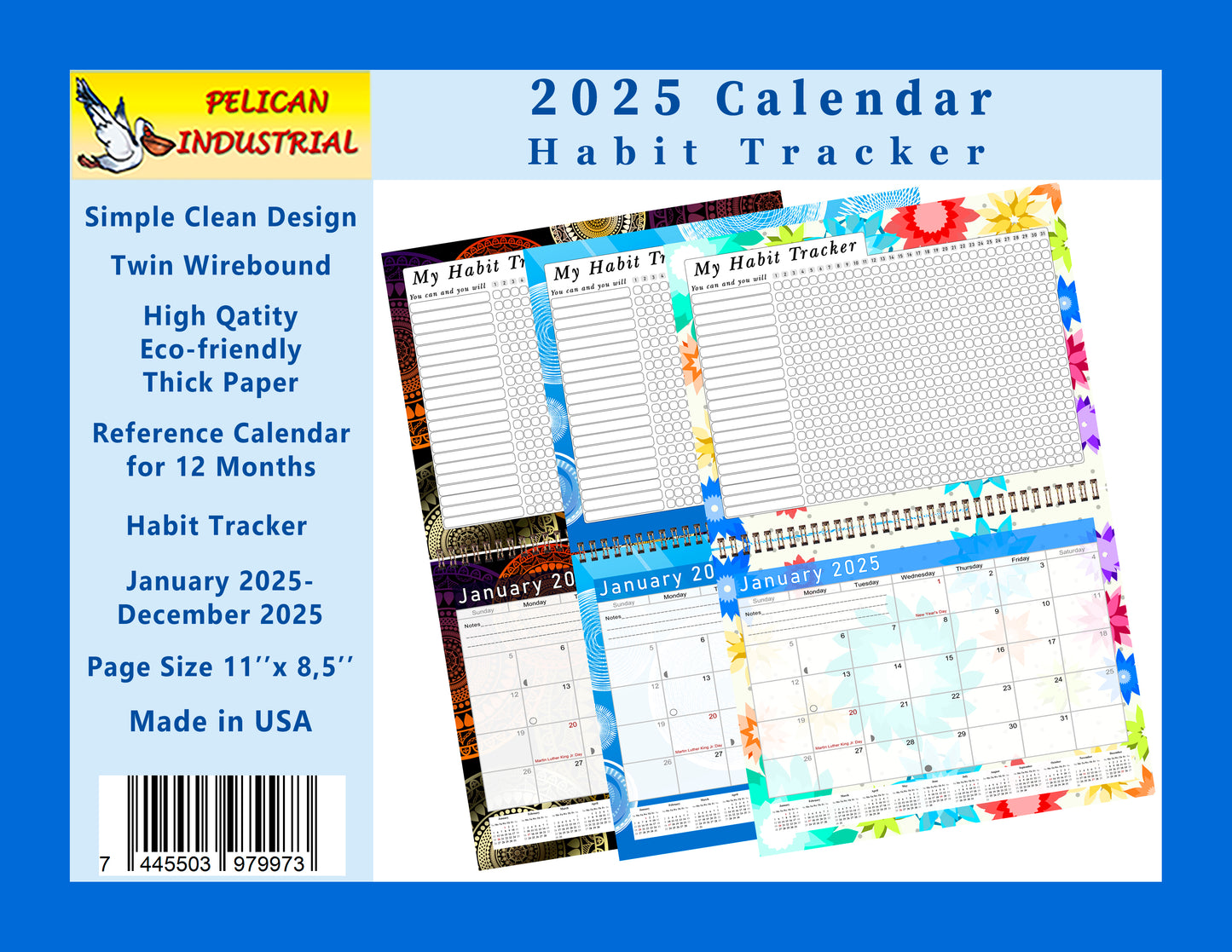 2025 Monthly Desktop/Wall Calendar/Planner - Habit Tracker - (Edition #06)