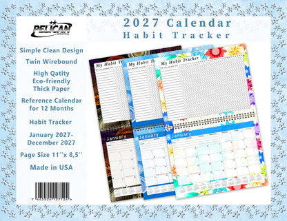 2027 Monthly Desktop/Wall Calendar/Planner - Habit Tracker - (Edition #18)