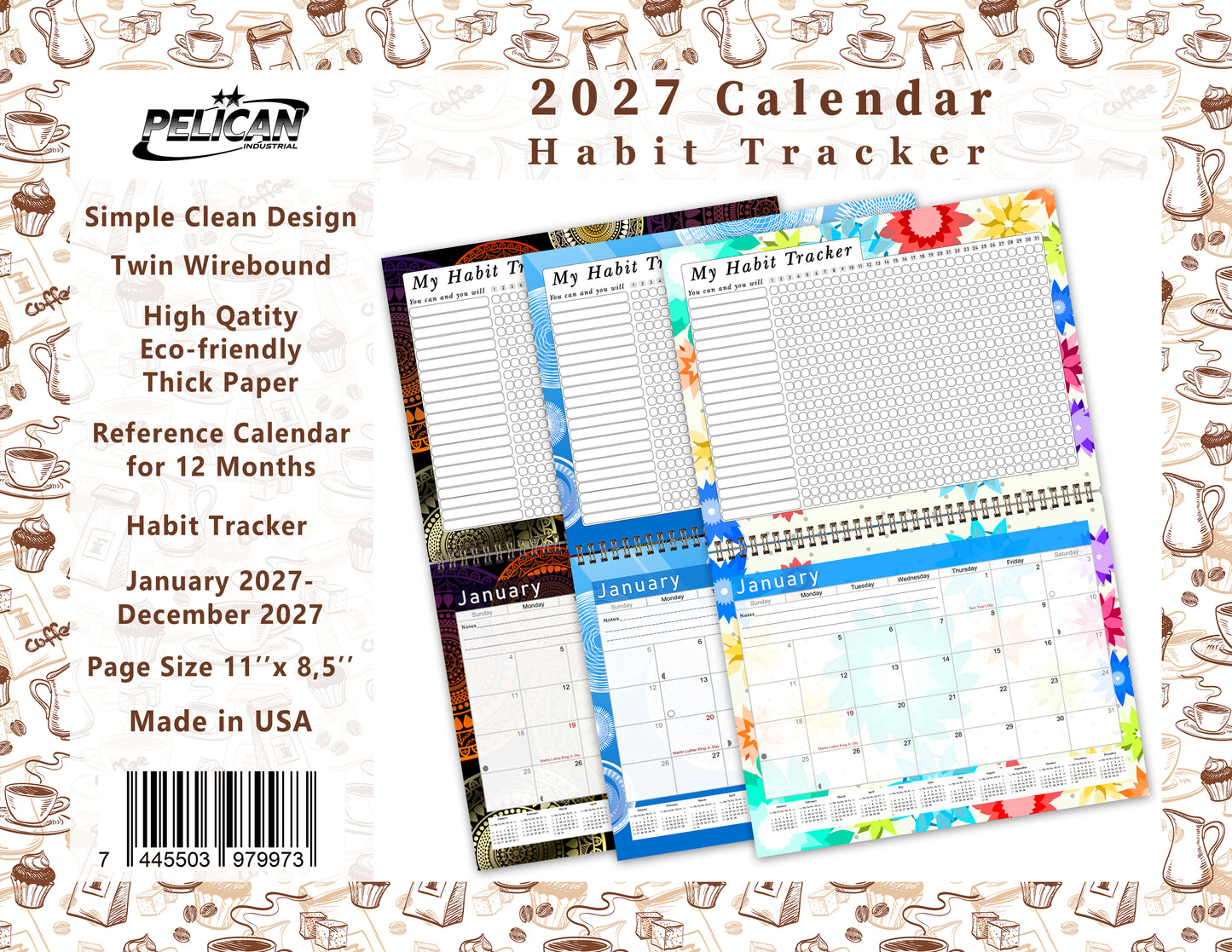 2027 Monthly Desktop/Wall Calendar/Planner - Habit Tracker - (Edition #30)