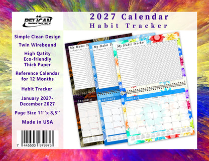 2027 Monthly Desktop/Wall Calendar/Planner - Habit Tracker - (Edition #26)