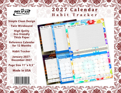 2027 Monthly Desktop/Wall Calendar/Planner - Habit Tracker - (Edition #14)