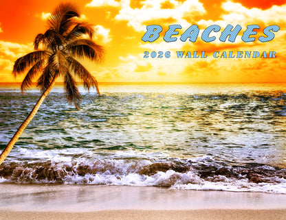2026 Spiral-bound Wall Calendar (Beaches) - 12 Months Desktop/Wall Calendar/Planner