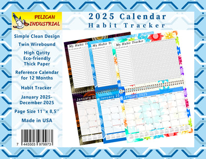 2025 Monthly Desktop/Wall Calendar/Planner - Habit Tracker - (Edition #04)