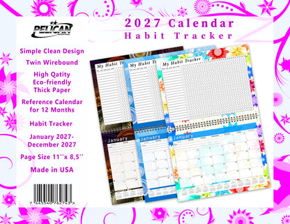 2027 Monthly Desktop/Wall Calendar/Planner - Habit Tracker - (Edition #10)