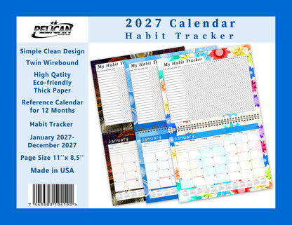 2027 Monthly Desktop/Wall Calendar/Planner - Habit Tracker - (Edition #06)