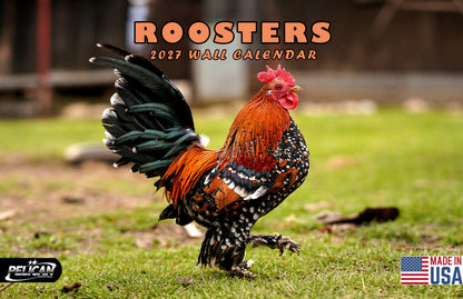 2027 Spiral-bound Wall Calendar (Roosters) - 12 Months Desktop/Wall Calendar/Planner