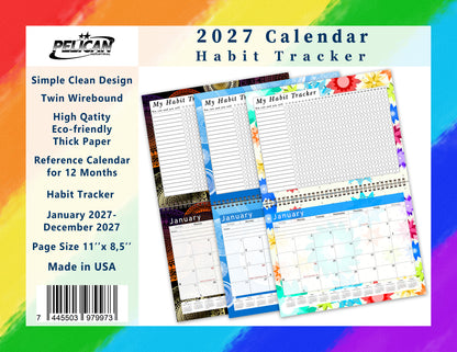 2027 Monthly Desktop/Wall Calendar/Planner - Habit Tracker - (Edition #28)