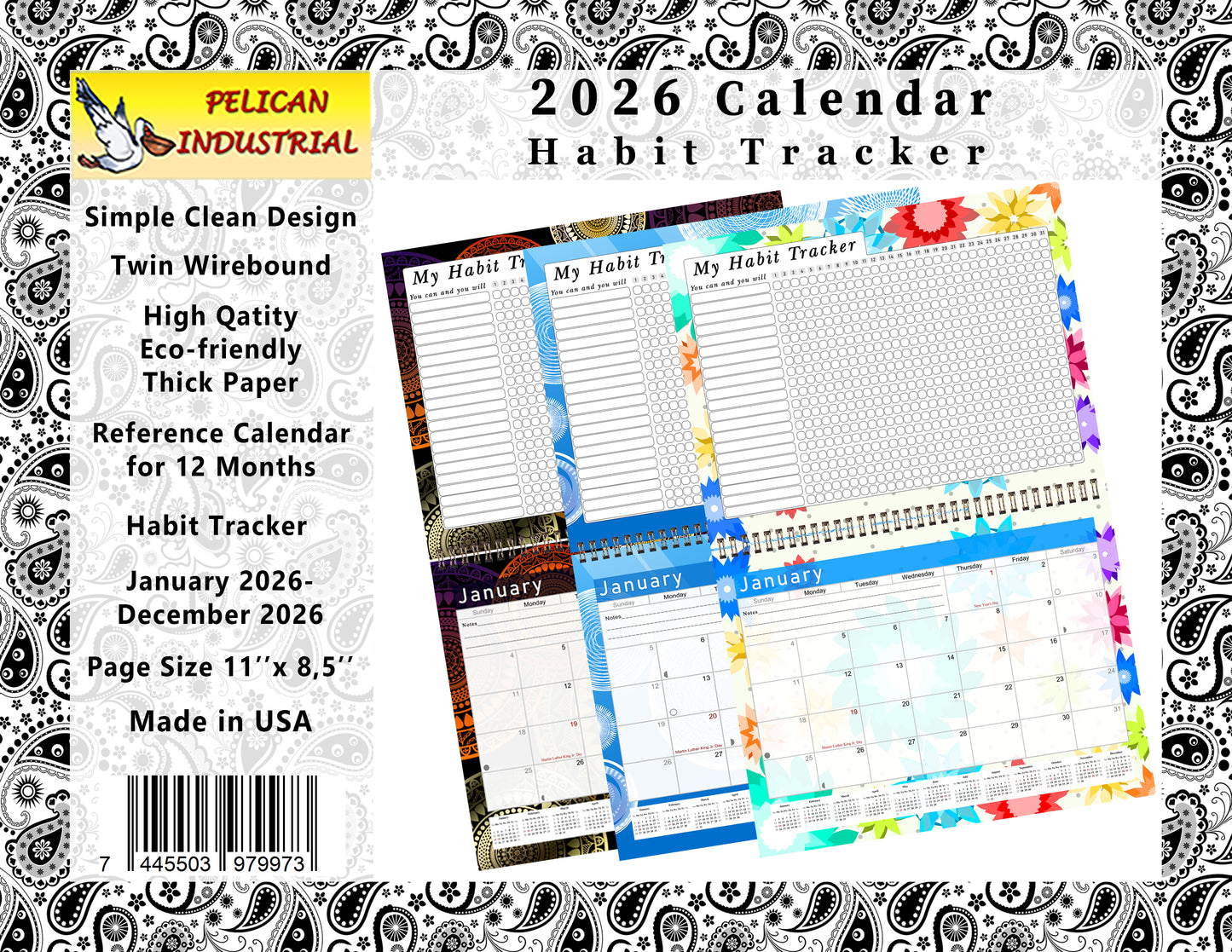 2026 Monthly Desktop/Wall Calendar/Planner - Habit Tracker - (Edition #11)