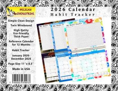 2026 Monthly Desktop/Wall Calendar/Planner - Habit Tracker - (Edition #11)