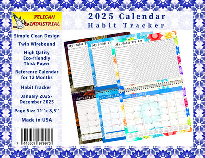 2025 Monthly Desktop/Wall Calendar/Planner - Habit Tracker - (Edition #17)