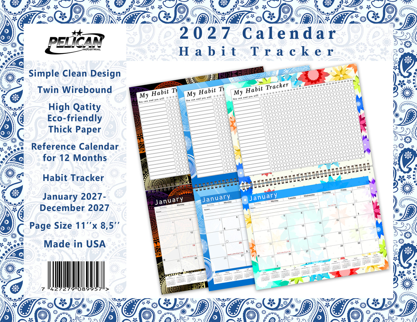 2027 Monthly Desktop/Wall Calendar/Planner - Habit Tracker - (Edition #21)