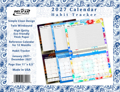 2027 Monthly Desktop/Wall Calendar/Planner - Habit Tracker - (Edition #21)