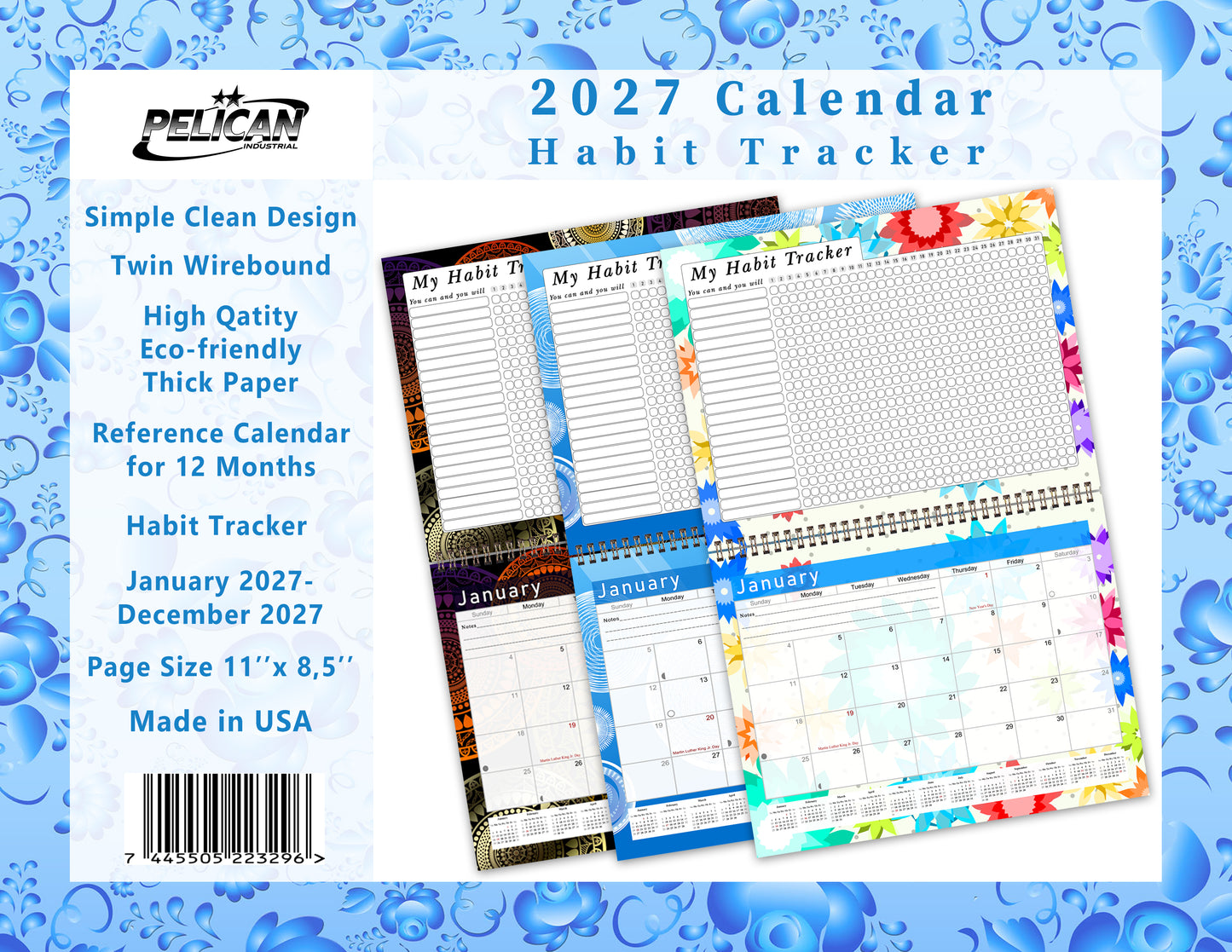 2027 Monthly Desktop/Wall Calendar/Planner - Habit Tracker - (Edition #19)