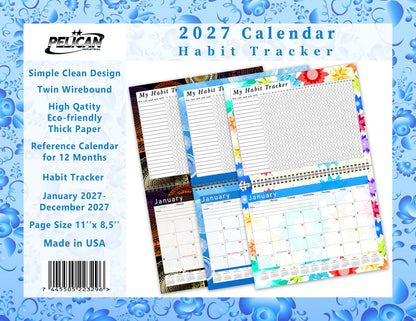 2027 Monthly Desktop/Wall Calendar/Planner - Habit Tracker - (Edition #19)