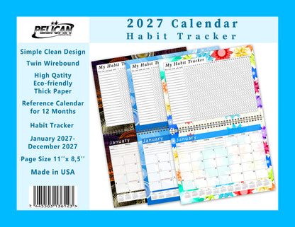 2027 Monthly Desktop/Wall Calendar/Planner - Habit Tracker - (Edition #07)