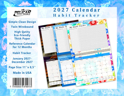 2027 Monthly Desktop/Wall Calendar/Planner - Habit Tracker - (Edition #29)