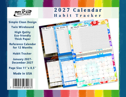 2027 Monthly Desktop/Wall Calendar/Planner - Habit Tracker - (Edition #27)