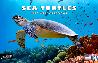 2027 Spiral-bound Wall Calendar (Sea Turtles) - 12 Months Desktop/Wall Calendar/Planner