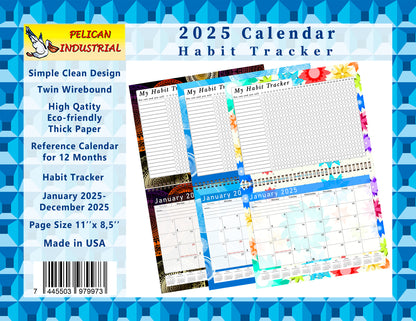 2025 Monthly Desktop/Wall Calendar/Planner - Habit Tracker - (Edition #03)