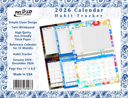 2026 Monthly Desktop/Wall Calendar/Planner - Habit Tracker - (Edition #21)