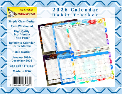 2026 Monthly Desktop/Wall Calendar/Planner - Habit Tracker - (Edition #04)