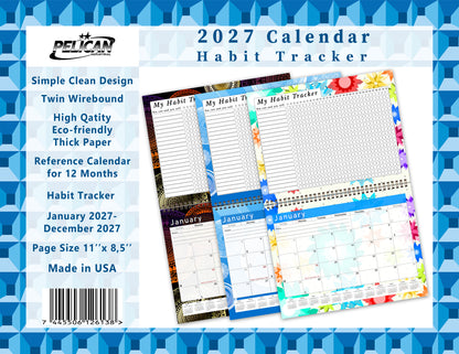 2027 Monthly Desktop/Wall Calendar/Planner - Habit Tracker - (Edition #03)