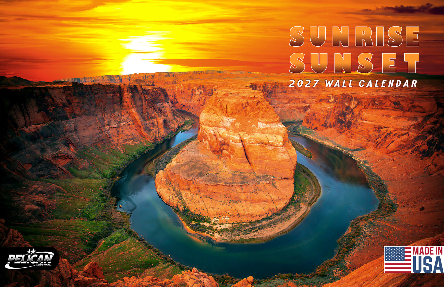2027 Spiral-bound Wall Calendar (Sunset&Sunrise) - 12 Months Desktop/Wall Calendar/Planner