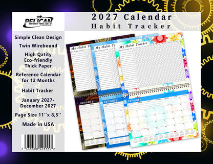 2027 Monthly Desktop/Wall Calendar/Planner - Habit Tracker - (Edition #09)
