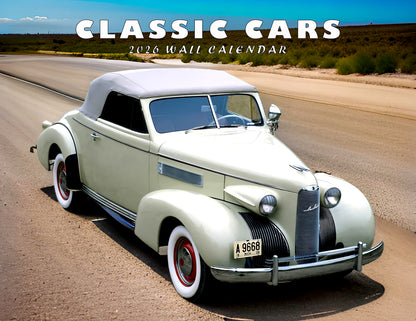 2026 Spiral-bound Wall Calendar (Classic Cars) - 12 Months Desktop/Wall Calendar/Planner