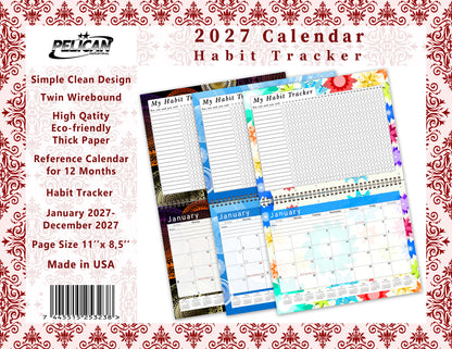 2027 Monthly Desktop/Wall Calendar/Planner - Habit Tracker - (Edition #05)