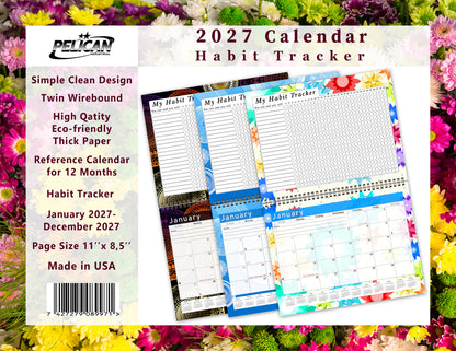 2027 Monthly Desktop/Wall Calendar/Planner - Habit Tracker - (Edition #23)
