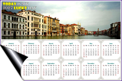 2027 Magnetic Calendar - Calendar Magnets - Today is My Lucky Day - Venice Grand Canal
