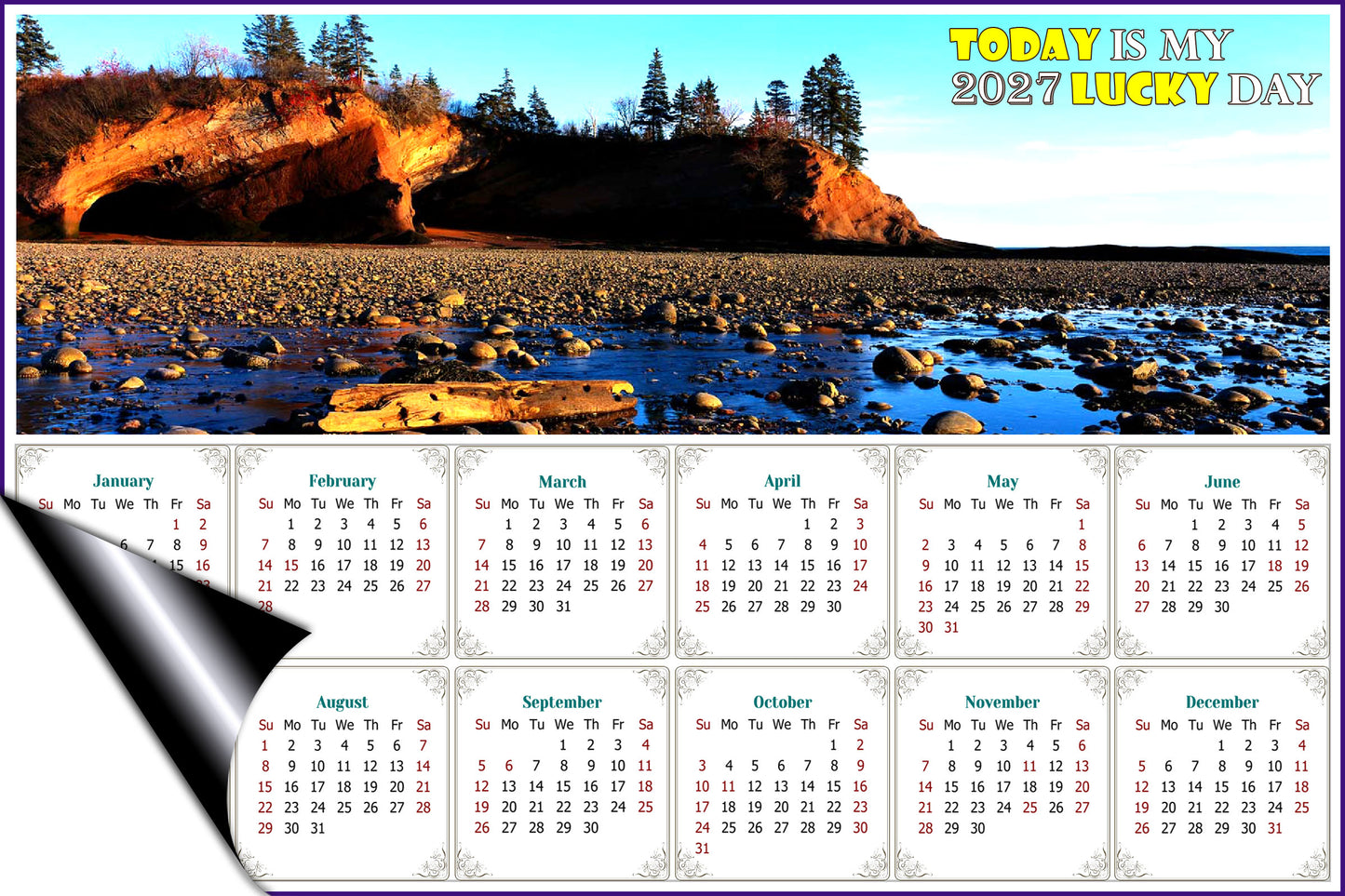 2027 Magnetic Calendar - Calendar Magnets - Today is My Lucky Day (Shepholdy Bay)