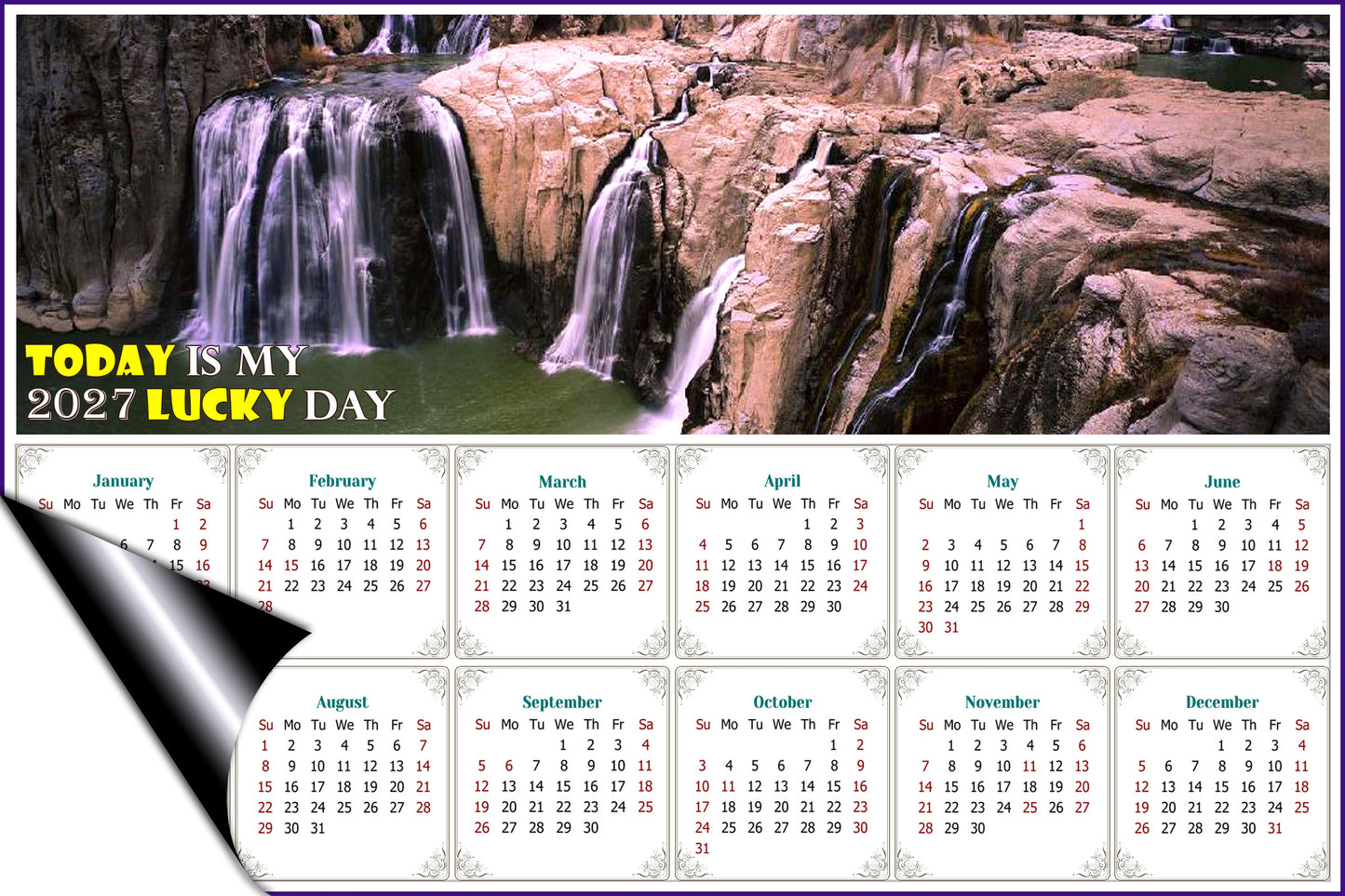 2027 Magnetic Calendar - Calendar Magnets - Today is my Lucky Day - Edition #31