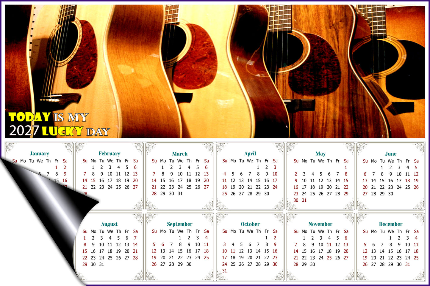 2027 Magnetic Calendar - Calendar Magnets - Today is my Lucky Day - Edition #43