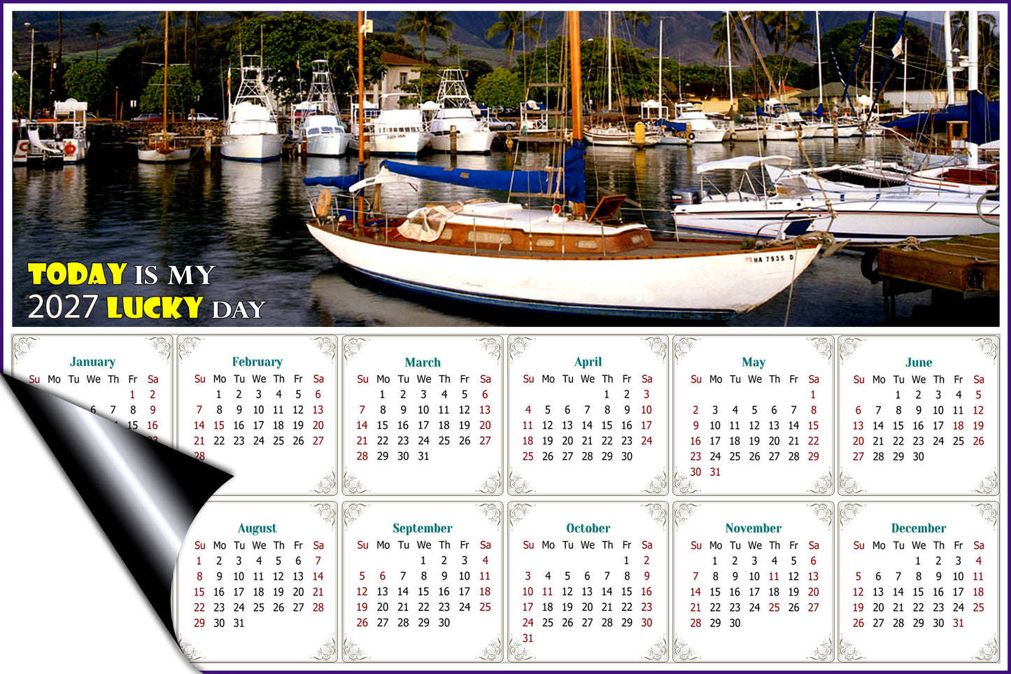2027 Magnetic Calendar - Calendar Magnets - Today is my Lucky Day - Edition #49