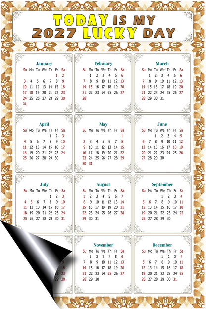 2027 Magnetic Calendar - Calendar Magnets - Today is my Lucky Day - (Fade, Tear, and Water Resistant) - Themed 042