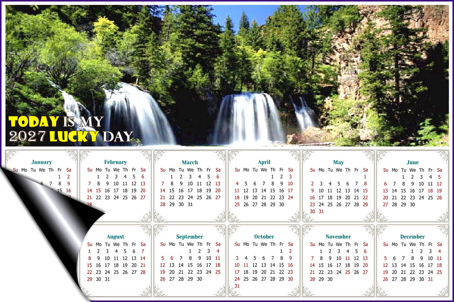 2027 Magnetic Calendar - Calendar Magnets - Today is my Lucky Day - Edition #30