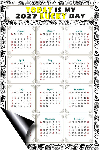 2027 Magnetic Calendar - Calendar Magnets - Today is my Lucky Day - (Fade, Tear, and Water Resistant) - Themed 040