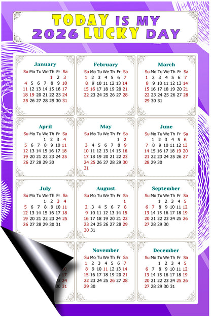 2026 Peel & Stick Calendar - Today is my Lucky Day Removable - 01