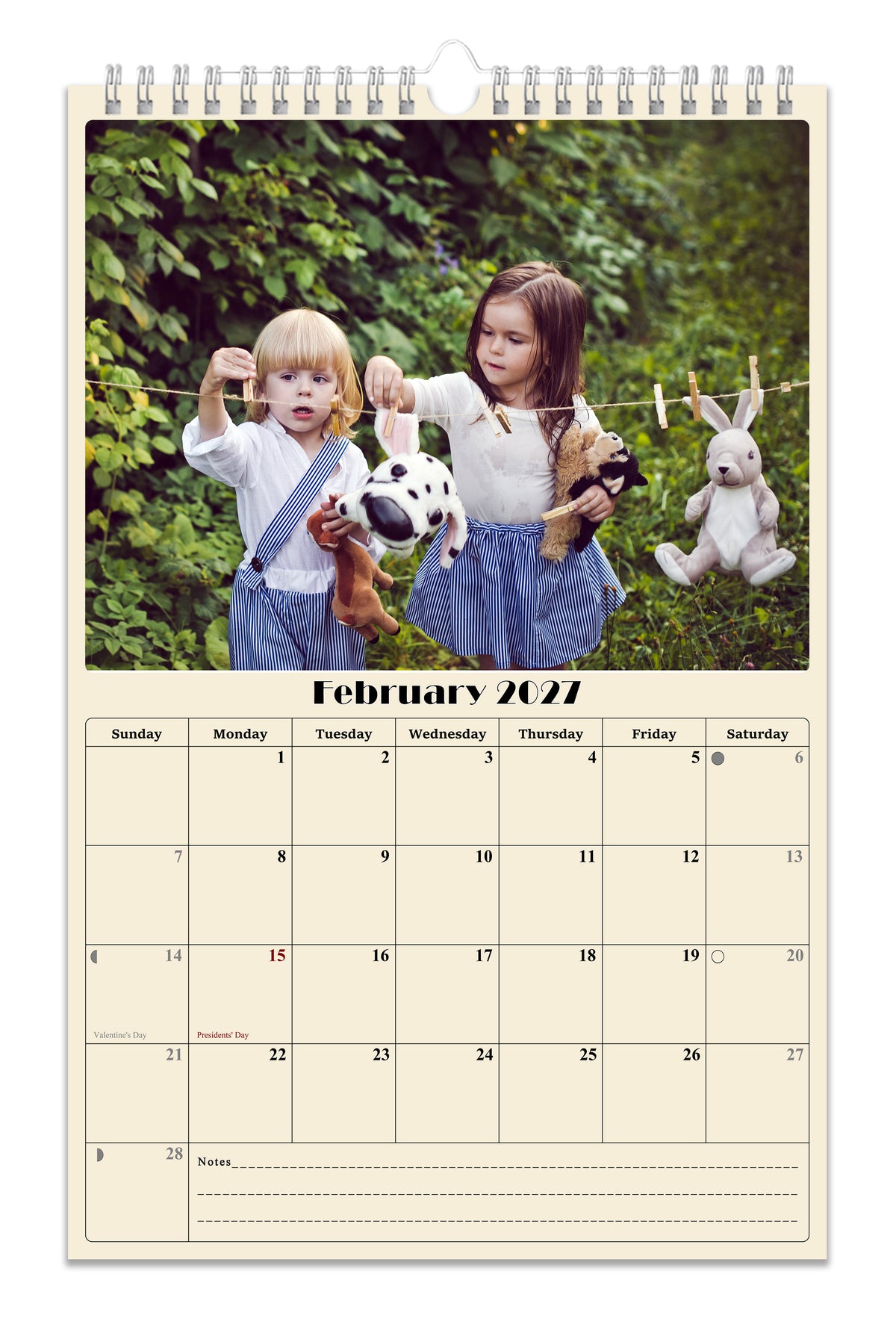 Personalized Custom 2027 Wall Calendar Spiral-bound (Add Your Photos) - 12 Months Desktop/Wall Calendar/Planner - Premium Quality (Large 11'' x 17" Made in USA)