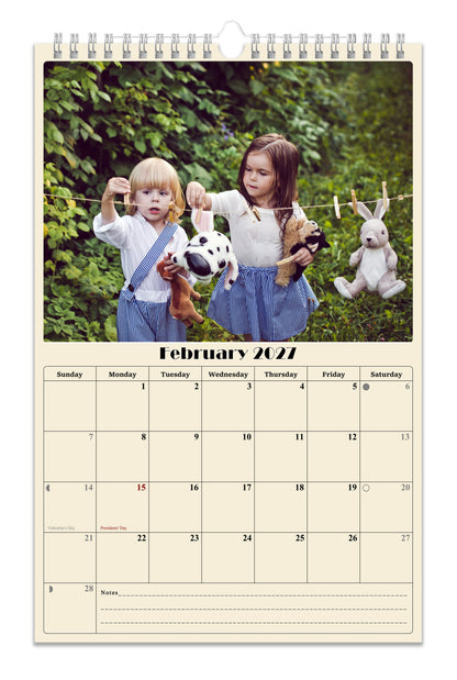 Personalized Custom 2027 Wall Calendar Spiral-bound (Add Your Photos) - 12 Months Desktop/Wall Calendar/Planner - Premium Quality (Large 11'' x 17" Made in USA)