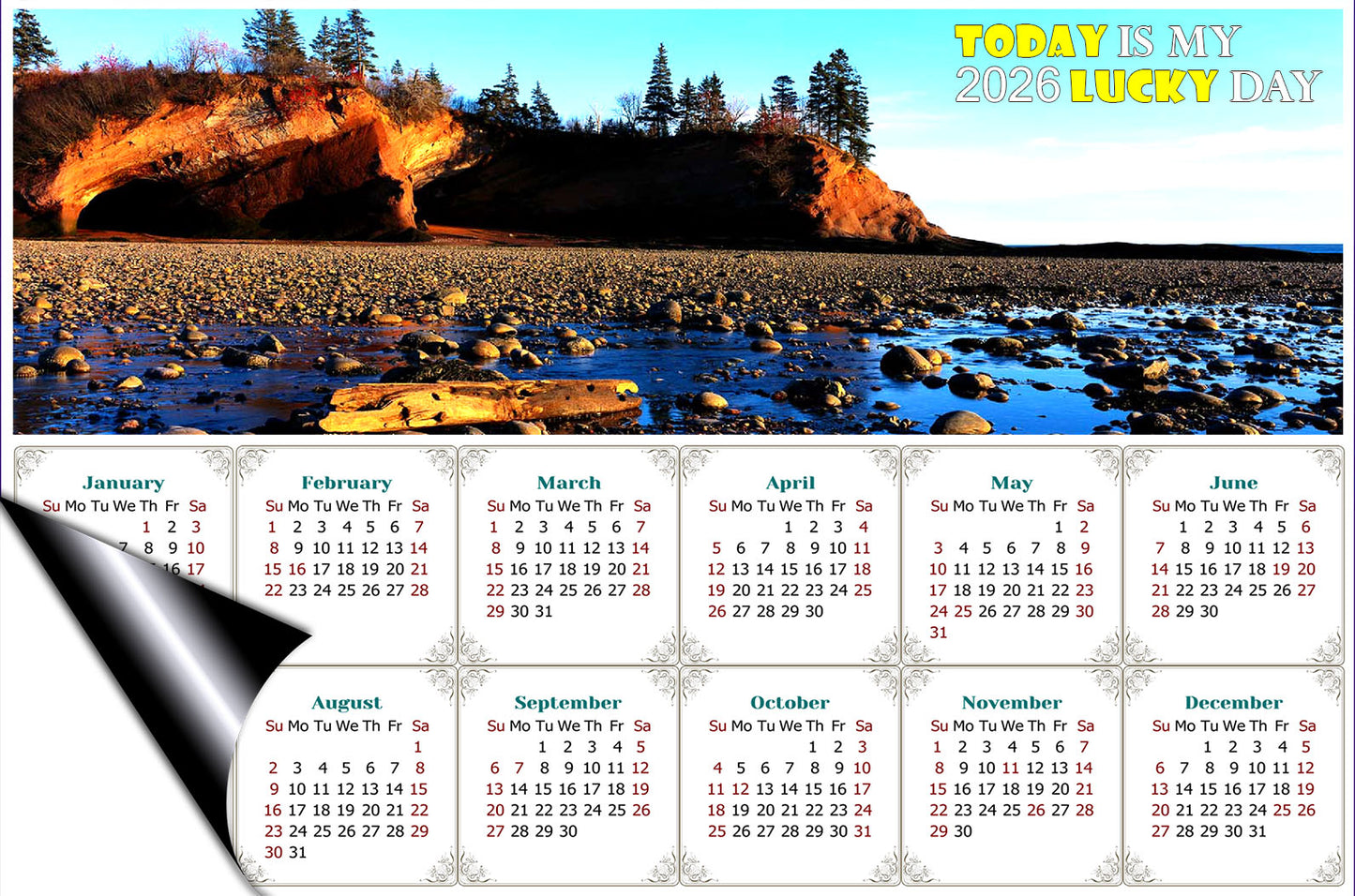 2026 Magnetic Calendar - Calendar Magnets - Today is My Lucky Day (Shepholdy Bay)