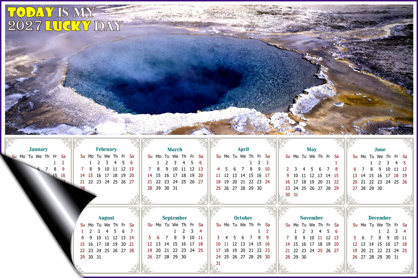 2027 Magnetic Calendar - Calendar Magnets - Today is my Lucky Day - Edition #39