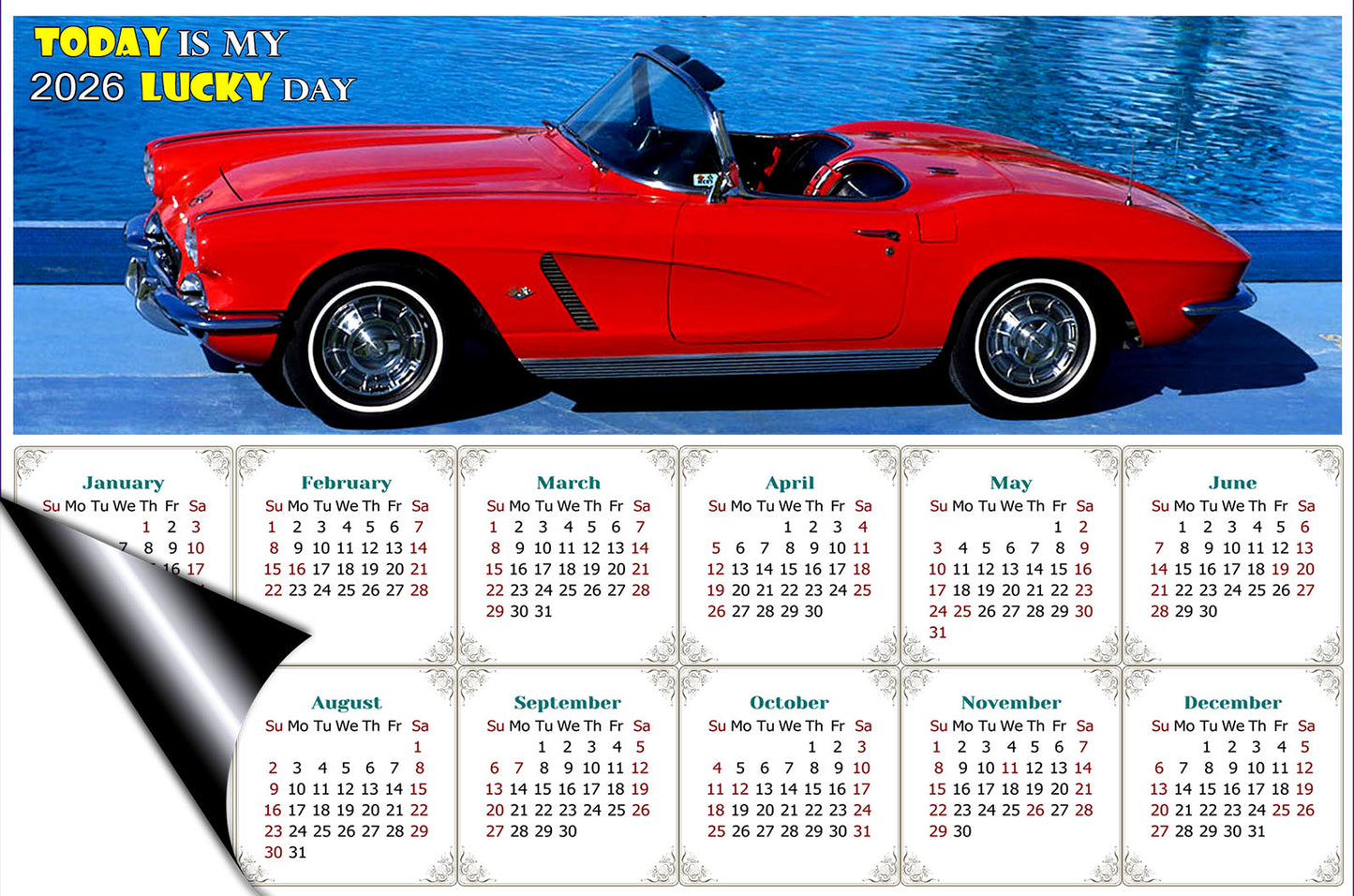 2026 Magnetic Calendar - Calendar Magnets - Today is my Lucky Day - Edition #48