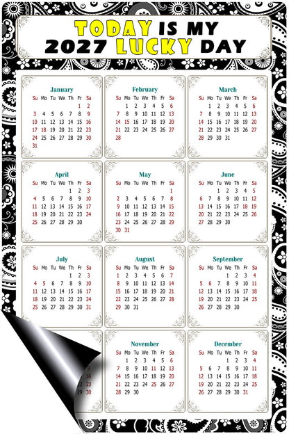 2027 Magnetic Calendar - Calendar Magnets - Today is my Lucky Day - (Fade, Tear, and Water Resistant) - Themed 011